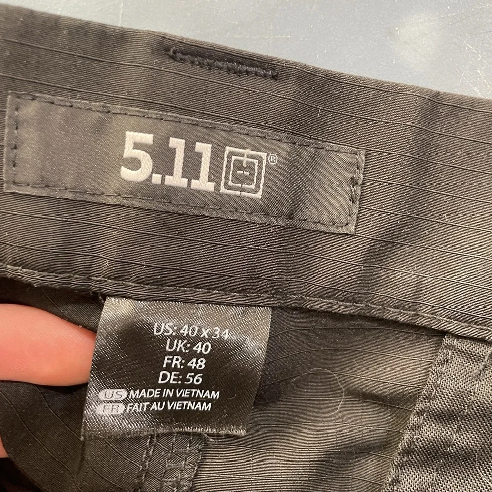 5.11 511 TACTICAL Series Fast Tac Urban Rip Stop Black Pants Size 40x34 Patrol